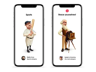 Trivia app Categories app appletv branding character design game illustration ios iphone x trivia ui ux