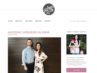 Internal page design proposal for Garvin & Co
