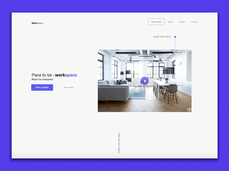 Co-working space animation design fresh minimal parallax sketch ui web webdesign website workspace