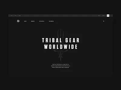 Tribal Gear Concept black ecommerce homepage store tribal tribal gear web design website