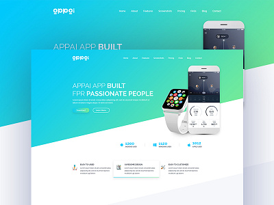 Appai App Landing Page Concept app app landing clean landing page saas landing page software landing page wireframe