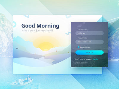 Login Form blue card challenge dailyui form illustration login screen sign in ui web welcome