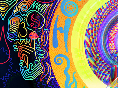 NO DEAD LINE 3d ai c4 c4d dmt illustration lines lsd skull spiral trippy vector