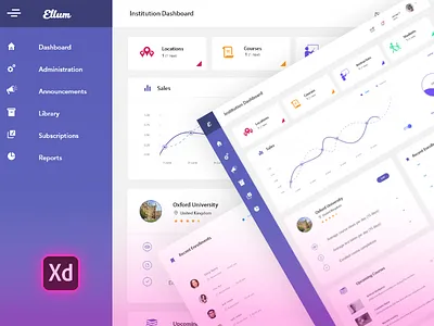 Ellum Dashboard adobe xd adobexd dashboard elearning ellum prototype website xd xd file