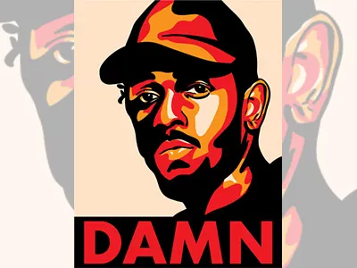 Kendrick portrait print street art