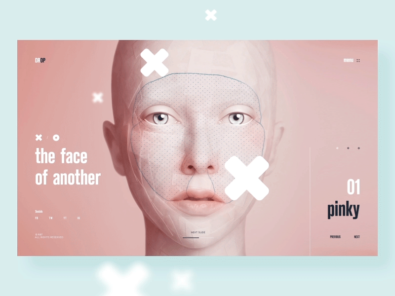 Drop animation design face gif gradient minimal motion preview text transition ui web