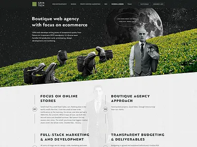 Home page of own website) boutique ecommerce web agency
