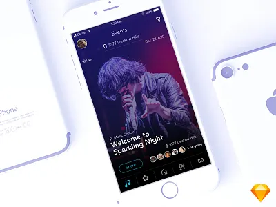 NightEvent app concert event ios live music night night event party ui ux