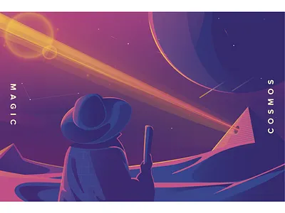 Magic Cosmos art cosmos design illustration magic planet ui vector web