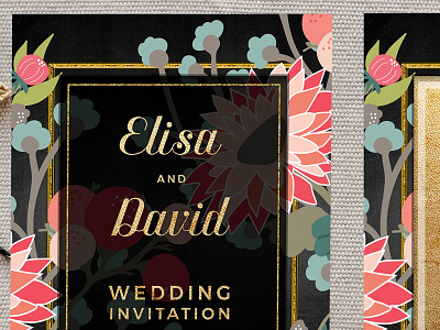Wildflowers Floral Wedding Invitation Flat Card printed invitations wedding invitations