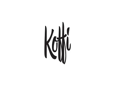 Koffi logotype bar brush coffee custom logo logotype script sign signpainter type wip