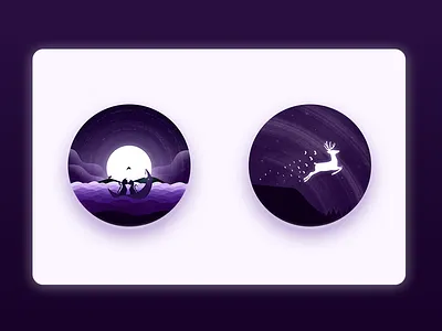 Two purple of shimmering scenery illustration light paint scenery shimmering twilight