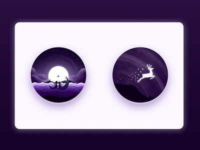Two purple of shimmering scenery illustration light paint scenery shimmering twilight