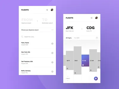 App - Booking experience airport booking experinece feed flight fullscreen interface minimal mobile app design navigation ui ux