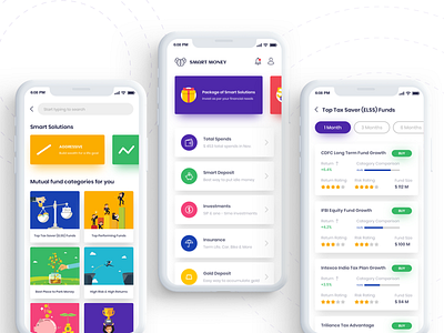Smart Money App android animation app colors gif invest ios iphone iphone x money ui ux