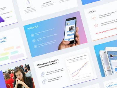 Pitch Deck for a Mobile App content design data gradient green blue mobile app pitch deck presentation slides