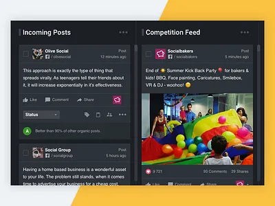 Community Management Nightmode – Feeds app clean community dark dark ui desktop feed message night mode tool ui ux