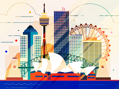 Sydney - infographic element australia building capitol city house illustration metropolis sight skyline skyscraper