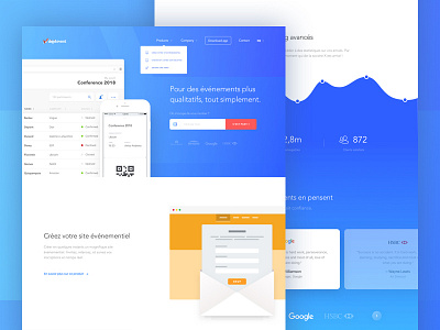 Digitevents Landing Page event gradient header hero landing newsletter page product register web