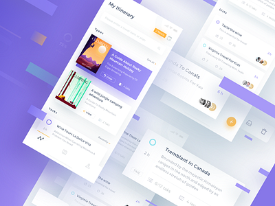 Travel app clean combination design purple radesign rdd travel ui ux