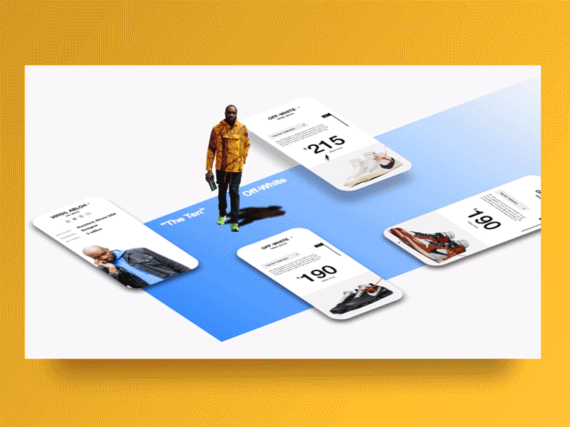 Off-White "Top Ten" Collection 3d animation collection live off white off white shoes sneakers virgil abloh webflow