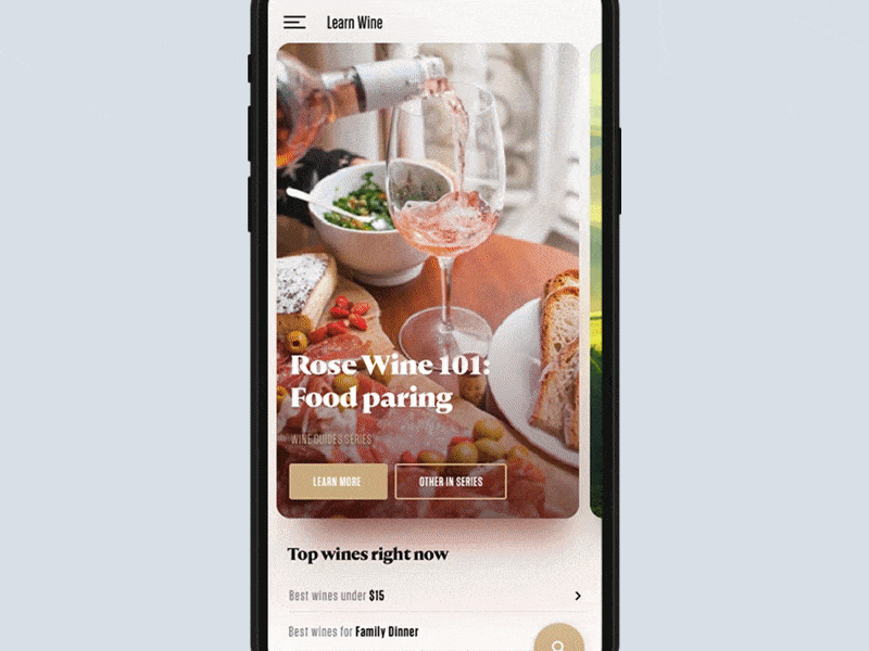 Wine Searcher Animations animation cards collection fluid iphone x library news scroll search travel wine