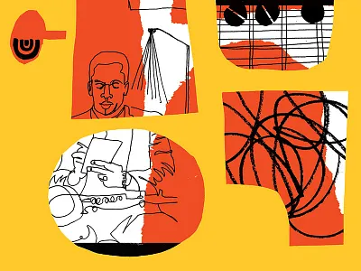 After Hours ATX Poster coltrane contour drawing design gesture jazz poster vintage