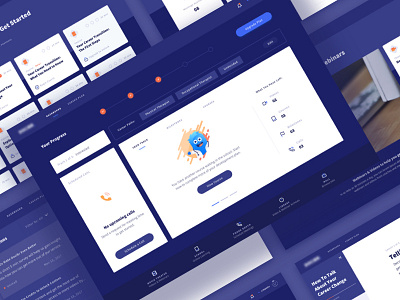 Career Coaching Web App cards careers character design coaching dark ui dashboard illustration responsive ui ux web web app