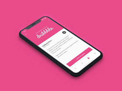 Hello Dribbble app apple dribbble invite ios iphone iphone x mobile notification pink ui user interface