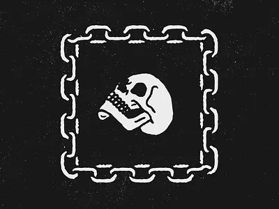 Skull In Chains black and white blackwork bold chains skull tattoo traditional tattoo