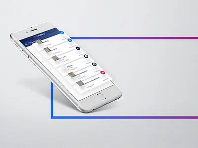 Hero image for accounting software 3d frame gradient mobile perspective saas