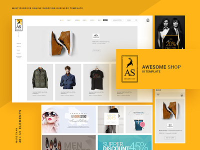 Awesome Shop Ui Elements app business cart ecommerce online shop shopping template ui ux web