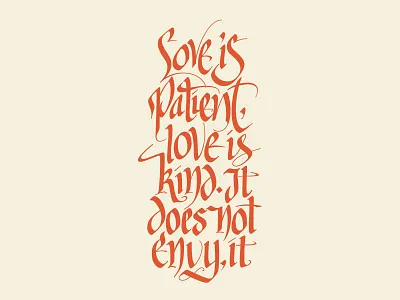 Corinthians calligraphy lettering parallel pen typography