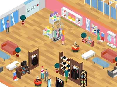 Macy's Customer Journey customer journey illustration isometric macys