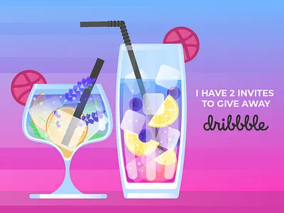 Dribbble Invites alcohol blueberry cocktails dribbble flat ice invites lavender lemon lemonade