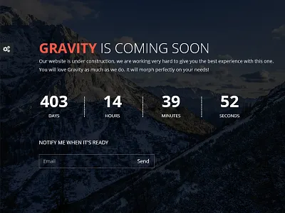 Gravity - Responsive Coming Soon WordPress Plugin ajax countdown flashblue gravity image mailchimp plugin responsive slide subscribe video wordpress