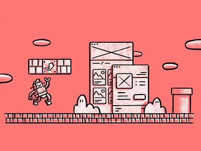 Challenge for devs 420 blog challenge character design developer editorial illustration mario platform robot videogames