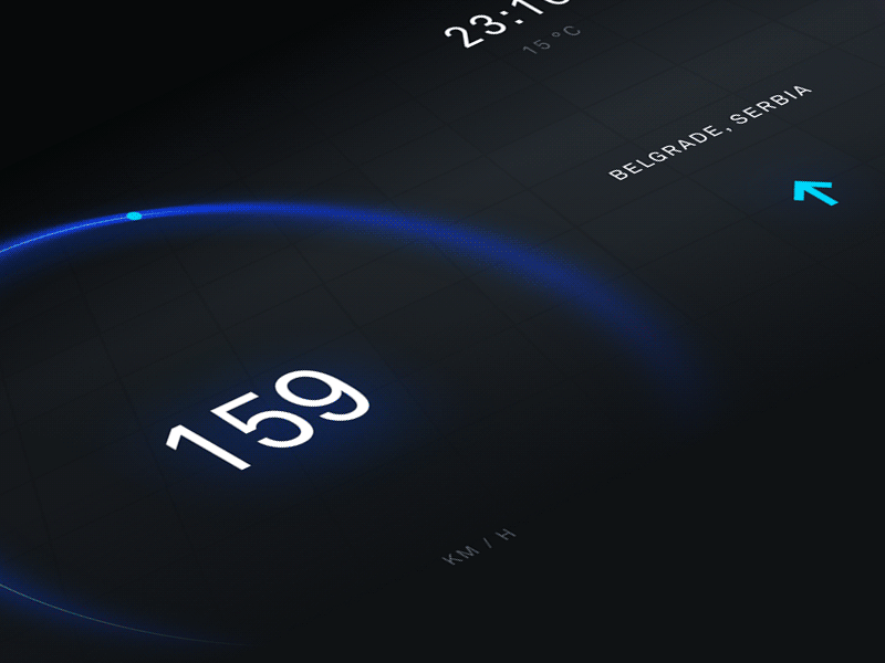 Electric Car Dashboard — UI Weekly Challenges S2 / W4/10 car concept dashboard electric gif motion speed speedometar ui ux