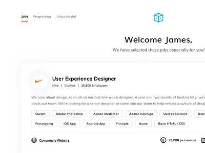 OneApp - job search in one place designer developer job responsive search sketch ui ux web