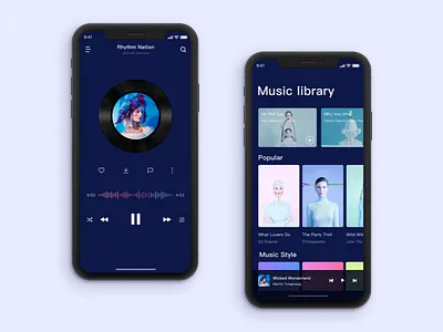 New practice in music and clean colouring dark music player tidy