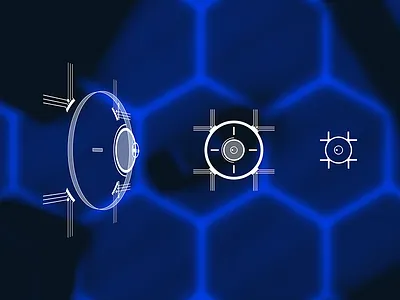 Integrative tool - Progressive icons for cloud solution 2d 3d bee freebie future hexagon lines outline perspective progression