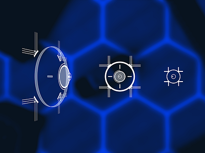 Integrative tool - Progressive icons for cloud solution 2d 3d bee freebie future hexagon lines outline perspective progression