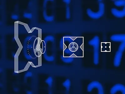 Data protection - Progressive icons for cloud solution 2d 3d freebie future lines numbers outline perspective progression