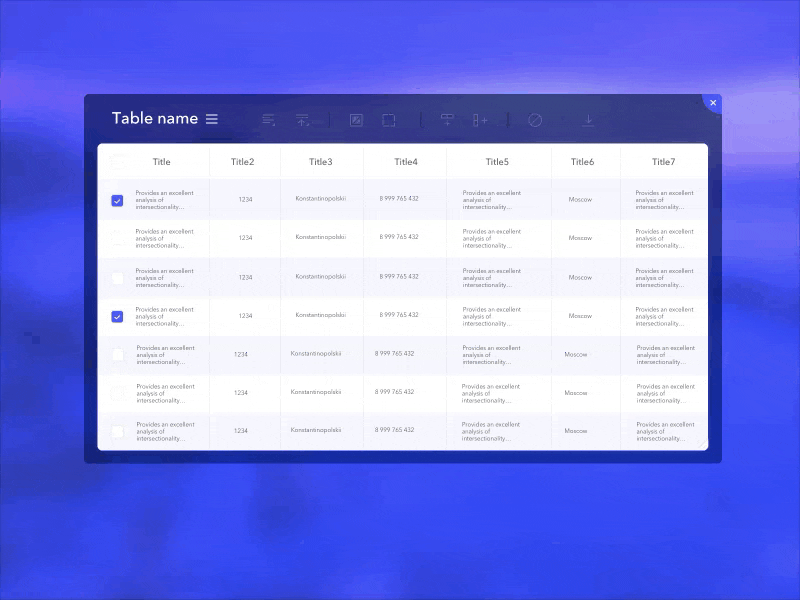table animation design icon table ui ux