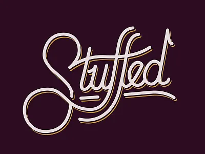 Stuffed hand lettering stuffed thanksgiving turkey vector