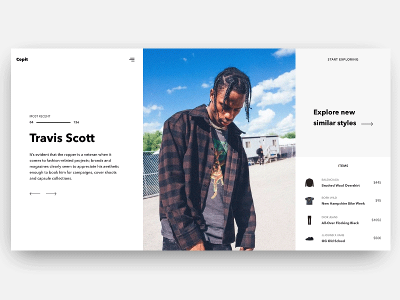 Find Your Style 2 animation buy clothing design shop travis scott ui ux webflow