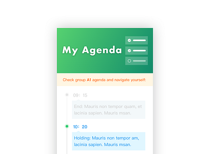 My Agenda Timeline agenda banner gradient mobile timeline