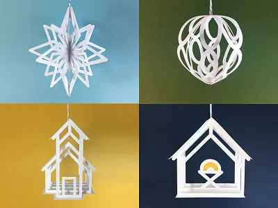 See the Light Ornaments 3d christmas craft diy mobile ornament paper