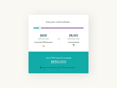Flare insurance allocation & calculator application clean minimal product ui ux
