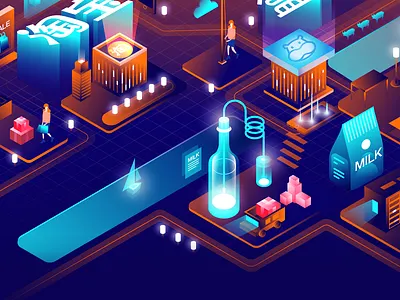 Thematic illustration~ flat design illustrator line illustration